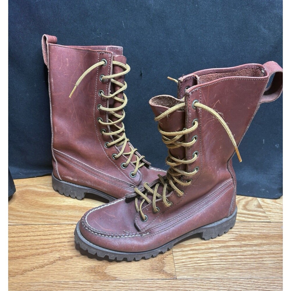 vintage USA benchmade RALPH LAUREN Leather boots Size 6 vibram Brown Tall